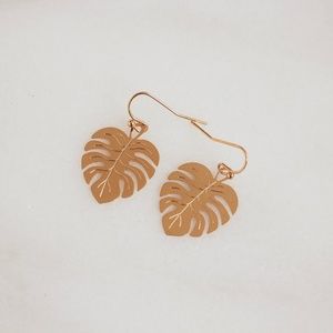 Montserrat Gold Leaf Earrings